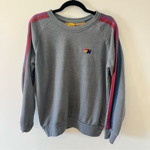 Aviator Nation Classic Crew Purple Stripes Slate